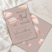 Invitation Dreamy Cloud Neuf Ciel Baby shower beige à thème