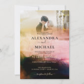 Invitation Dreamy Cream Black Abstrait Photo Overlay Mariage (Devant)