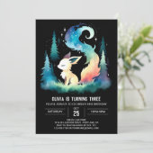 Invitation Dreamy Cute Wolf Birthday (Debout devant)