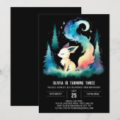 Invitation Dreamy Cute Wolf Birthday (Devant / Derrière)