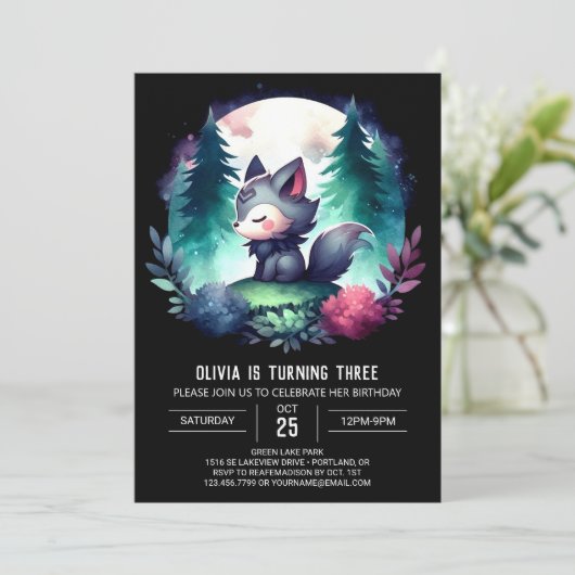 Invitation Dreamy Digital Wolf (Debout devant)