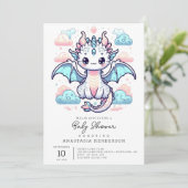 Invitation Dreamy Dragon Baby shower (Debout devant)
