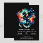 Invitation Dreamy Dragon Birthday Imprimable (Devant / Derrière)