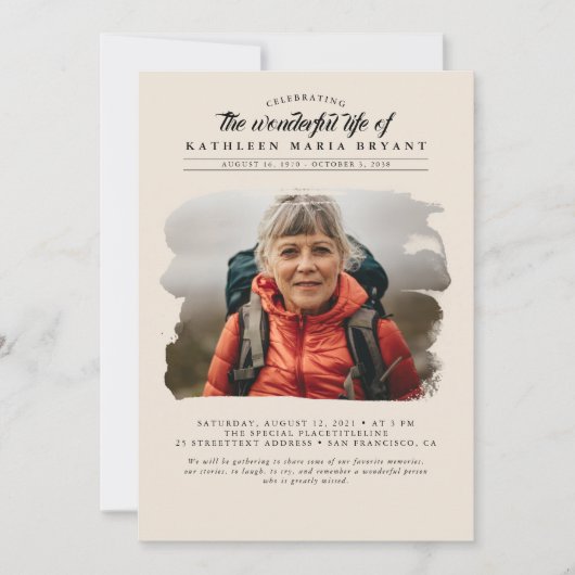 Invitation Dreamy Elegant Celebration of Life Funeral Photo (Devant)