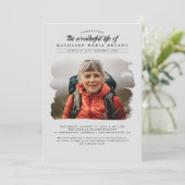 Invitation Dreamy Elegant Celebration of Life Funeral Photo I (Debout devant)