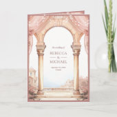 Invitation Dreamy Fairytale Palace Dusty Rose QR Code Wedding (Devant)