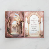 Invitation Dreamy Fairytale Palace Dusty Rose QR Code Wedding (Intérieur)