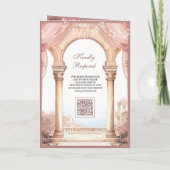 Invitation Dreamy Fairytale Palace Dusty Rose QR Code Wedding (Dos)