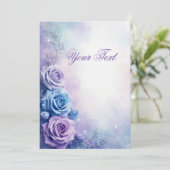 Invitation Dreamy Fantasy Purple and Blue Roses (Debout devant)