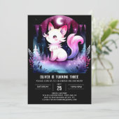 Invitation Dreamy Feline Chat Anniversaire (Debout devant)