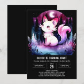 Invitation Dreamy Feline Chat Anniversaire (Devant / Derrière)