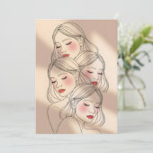 Invitation Dreamy Female Faces Print, Closed Eyes, Calming (Debout devant)