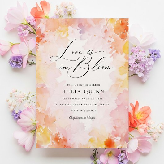 Invitation Dreamy Floral Love est dans la Fête des mariées Bl