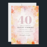 Invitation Dreamy Floral Pastel 40e fête d'anniversaire<br><div class="desc">Célébrez un jalon dans l'élégance douce et élégante avec cette invitation de rêve à 40e anniversaire fleurie. Des fleurs d'aquarelle délicates dans les roses pastel, les lavandes et les oranges flottent à travers un arrière - plan chaleureux et aéré, créant une touche féminine et fantaisiste parfaite pour une fête chic....</div>