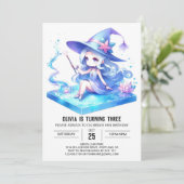 Invitation Dreamy Fun Wizard Birthday (Debout devant)