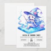 Invitation Dreamy Fun Wizard Birthday (Devant / Derrière)