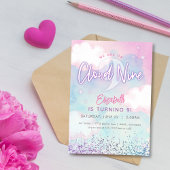 Invitation Dreamy Girl On Cloud Neuf 9e anniversaire