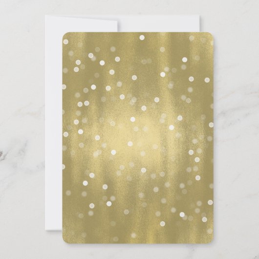 Invitation Dreamy Gold et White Confetti Bokeh Mariage (Dos)