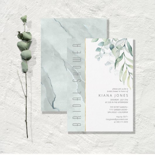 Invitation Dreamy Greenery Fête des mariées Green/Blue ID817