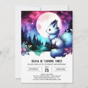 Invitation Dreamy Happy Wolf Anniversaire