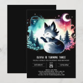 Invitation Dreamy Happy Wolf Anniversaire (Devant / Derrière)