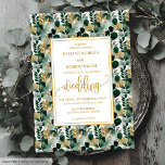 Invitation Dreamy Hunter Green Gold Greenery Wedding Invitati<br><div class="desc">✅ Pour les articles correspondants recherchez 198W dans mes collections ✅ Invitations vos invités dans le style avec notre élégante collection d'invitation de mariage, conçu en aquarelle vert profond eucalyptus et brillant feuillage d'or. Dans des tons vert foncé, émeraude, sauge, chasseur et vert de forêt mélangés à des accents dorés...</div>