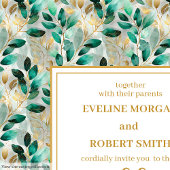 Invitation Dreamy Hunter Green Gold Mariage invite