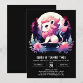 Invitation Dreamy Joyeux Lion Anniversaire (Devant / Derrière)
