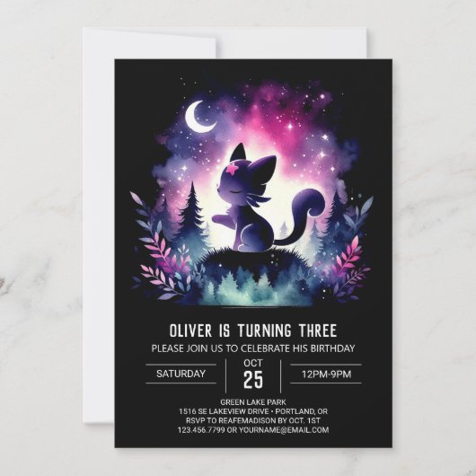 Invitation Dreamy Kids Chat Anniversaire (Devant)
