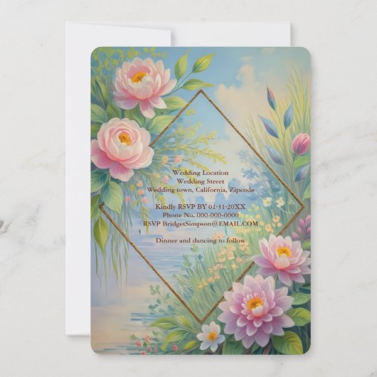Invitation Dreamy Lakeside Garden Wedding (Dos)