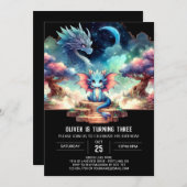 Invitation Dreamy Magic Dragon Anniversaire (Devant / Derrière)