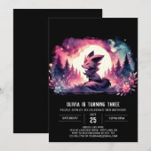 Invitation Dreamy Magic Wolf Anniversaire (Devant / Derrière)