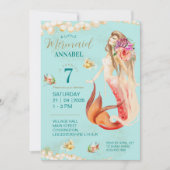 Invitation Dreamy Mermaid fête d'anniversaire (Devant)