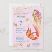 Invitation Dreamy Mermaid fête d'anniversaire (Devant)