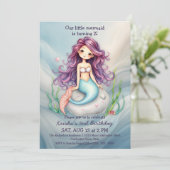 Invitation Dreamy Mermaid sous la fête d'anniversaire de la m (Debout devant)