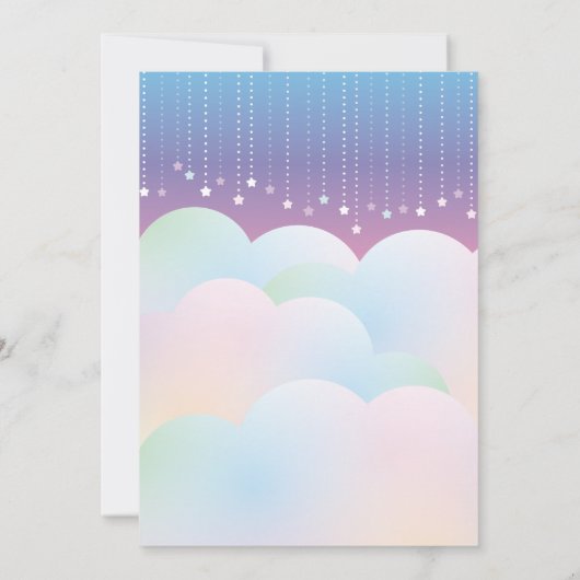 Invitation Dreamy Moon et Stars Baby shower neutre (Dos)