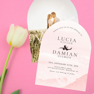 Invitation Dreamy Mountain Watercolor Mariage photo