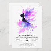 Invitation Dreamy Mythical Fairy Anniversaire (Devant / Derrière)