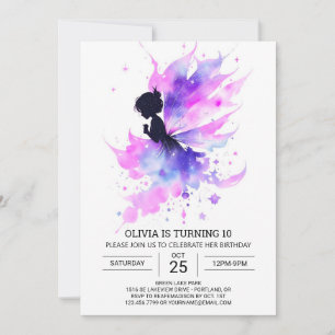 Invitation Dreamy Mythical Fairy Anniversaire