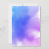 Invitation Dreamy Ombre bleu rose Aquarelle Mariage Abstrait (Dos)