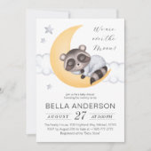 Invitation Dreamy Over the Moon Raccoon Boy Baby shower (Devant)