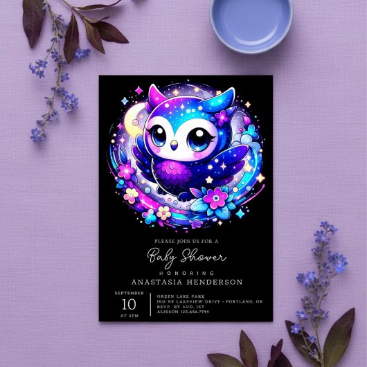Invitation Dreamy Owl Baby shower