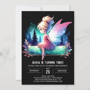 Invitation Dreamy Pastel Fairy Anniversaire