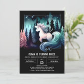 Invitation Dreamy Pastel Horse Birthday (Debout devant)