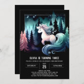 Invitation Dreamy Pastel Horse Birthday (Devant / Derrière)