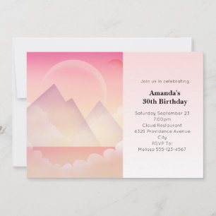 Invitation Dreamy Pastel Mountain Paysage Anniversaire