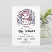 Invitation Dreamy Pastel Polar Bear Baby shower numérique (Debout devant)