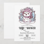 Invitation Dreamy Pastel Polar Bear Baby shower numérique (Devant / Derrière)