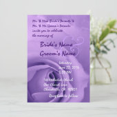 Invitation Dreamy Pastel Purple Rose Métallure Mariage (Debout devant)