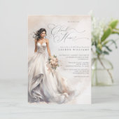 Invitation Dreamy Pastel She's On Cloud Neuf Fête des mariées (Debout devant)